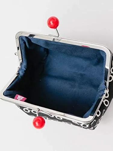 [倭物や Kaya] Retro Barrel Shaped Bag with Clasp/Japanese Puse Mouth Bag Classical Small Bag 7JMP0209 Iron Kettle