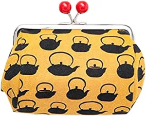 [倭物や Kaya] Retro Barrel Shaped Bag with Clasp/Japanese Puse Mouth Bag Classical Small Bag 7JMP0209 Iron Kettle