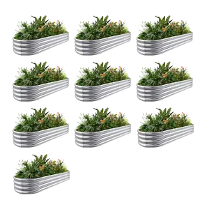 10-Pack Oval 6x3x1ft Galvanized Raised Garden Bed