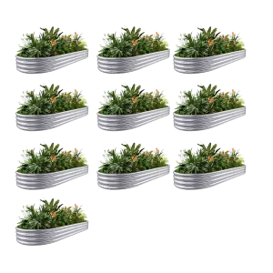 10-Pack Oval 8x4x1ft Galvanized Raised Garden Bed