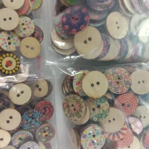 100-500pcs 15-20mm Retro Wooden Buttons for Handmade Clothes Crafts Scrapbooking