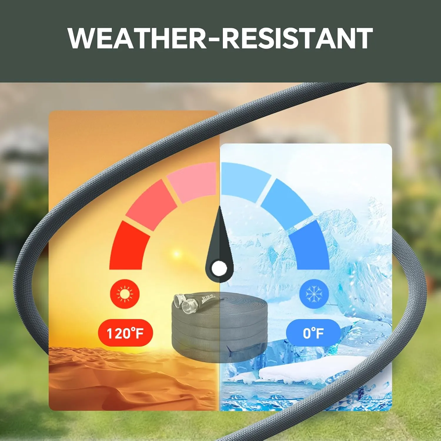 100ft Non-Expanding Garden Hose – Ultra-Light, Kink-Free, High-Pressure, Abrasion-Resistant, Durable, All-Weather, Eco-Friendly, Black&Gray