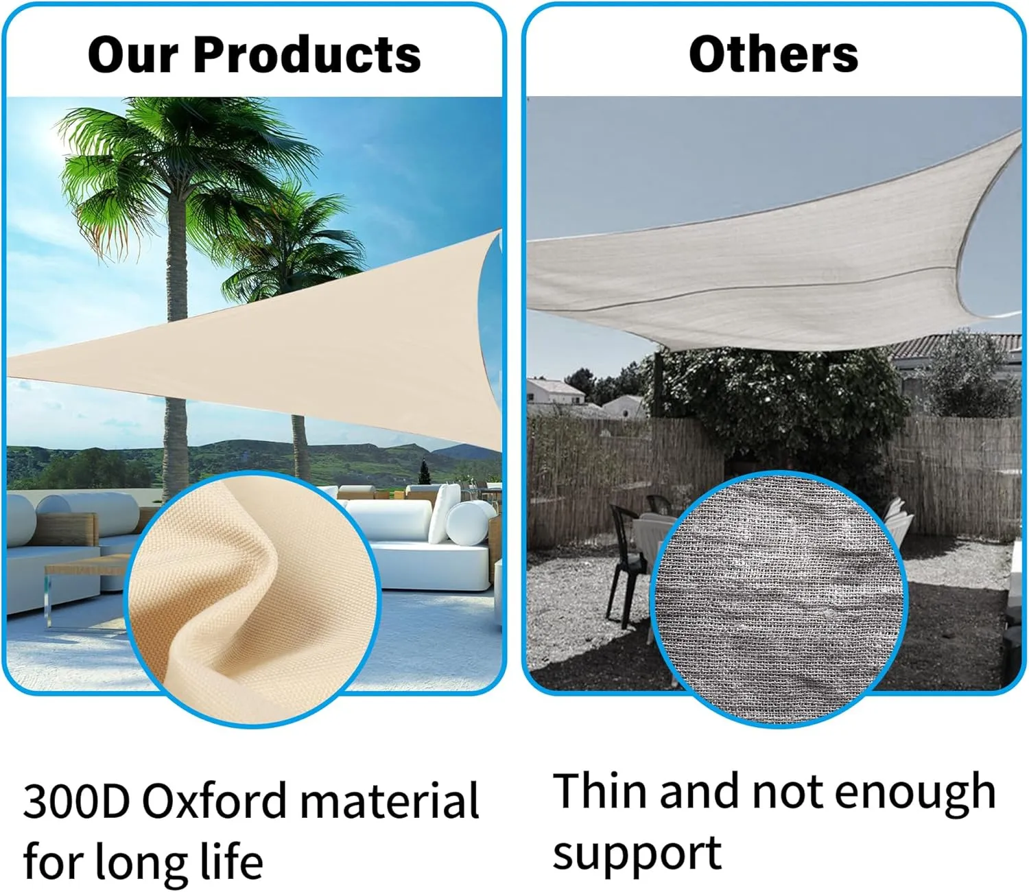 10'x13' Rectangle Sun Shade Sail, Sun Shade for Outdoor Patio Garden Backyard, Deck Sunshades Cover, Beige