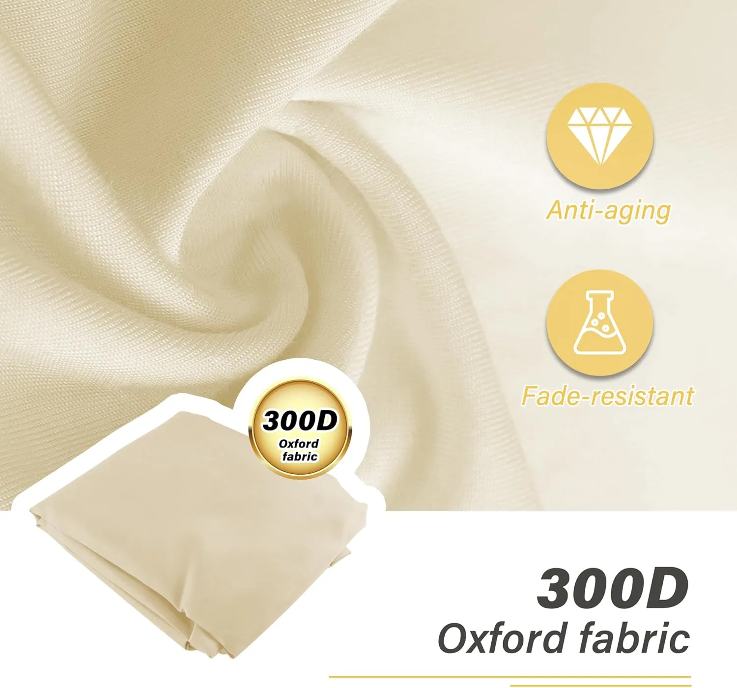 10'x13' Rectangle Sun Shade Sail, Sun Shade for Outdoor Patio Garden Backyard, Deck Sunshades Cover, Beige