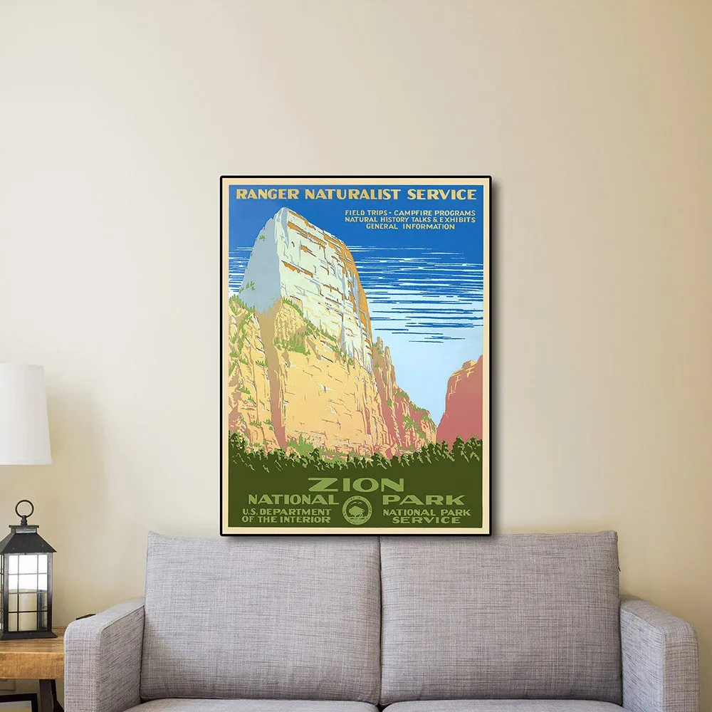 11" x 14" Zion National Park c1938 Vintage Travel Poster Wall Art