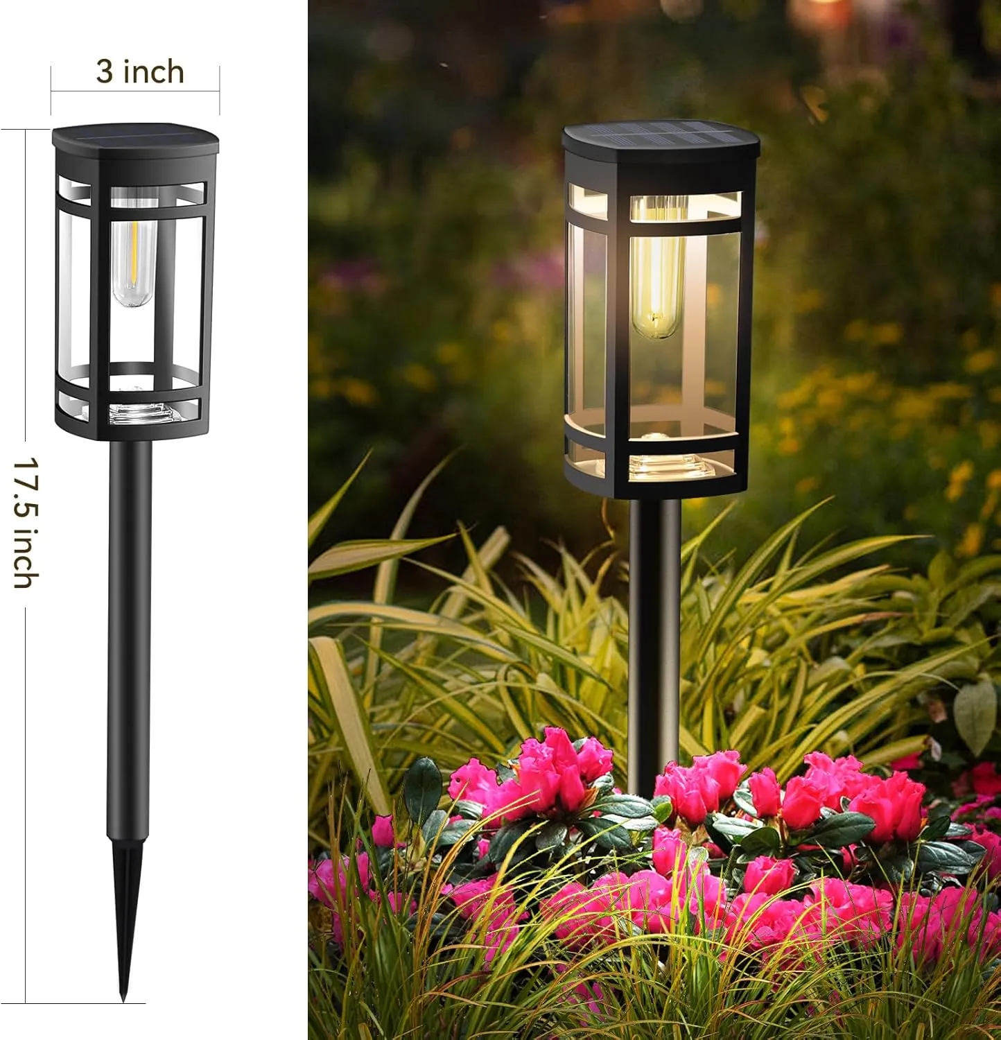 12 Pack Solar Lights Outdoor Waterproof for Garden Pathway Walkway Driveway Yard Lawn Decorative Landscape Lighting. (Warm White Light, 12)