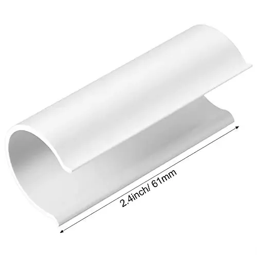 128 Pieces Greenhouse Clamps for 1/2 Inch PVC Pipe - Durable 2.4 Inch White Clamps for Covers