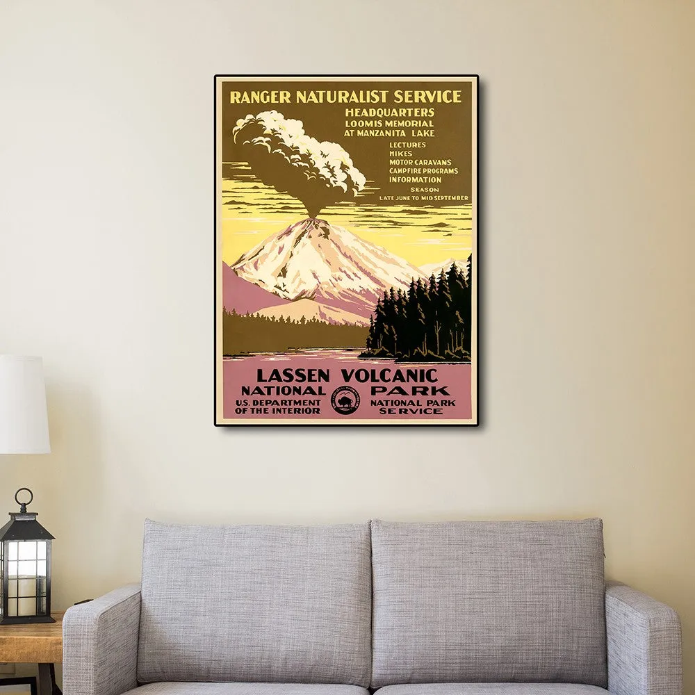 18" x 24" Lassen Volcanic National Park Vintage Travel Poster Wall Art