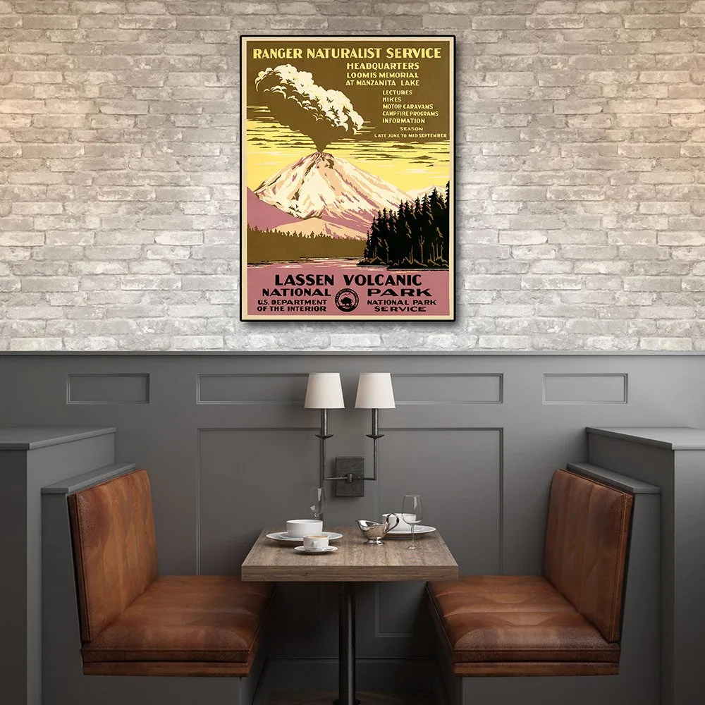 18" x 24" Lassen Volcanic National Park Vintage Travel Poster Wall Art