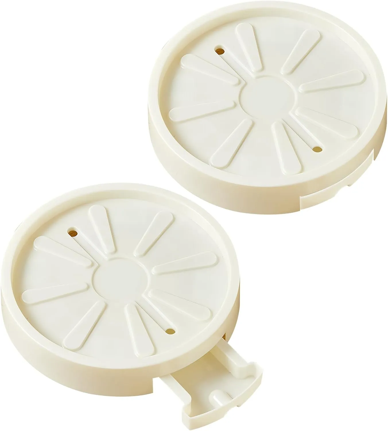 2 Pack 12.6" Plant Caddy with Concealed Silent Wheels,Heavy-Duty Rolling Plant Stand with Two Drainage Holes and Water Storage Box,176LB, Suitable for Indoor and Outdoor Flower Pots (White)