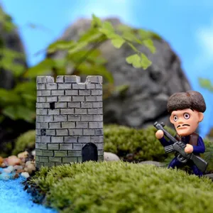 2-Pack Round Resin Castle Miniature Figurines for Terrariums Dollhouse Fairy Garden Fish Tank Decoration -1x4cm Product Statistics Code -2273
