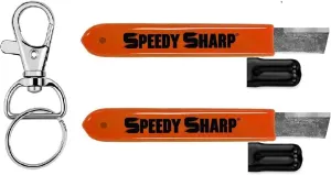 2 PACK Speedy Sharp Carbide Knife Sharpener, Key Chain & Hook Ring included Orange