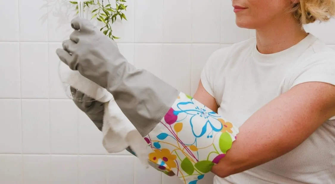 2 PAIRS Household Gloves Latex Free Cleaning Gloves with Soft Lining Long Cuff waterproof