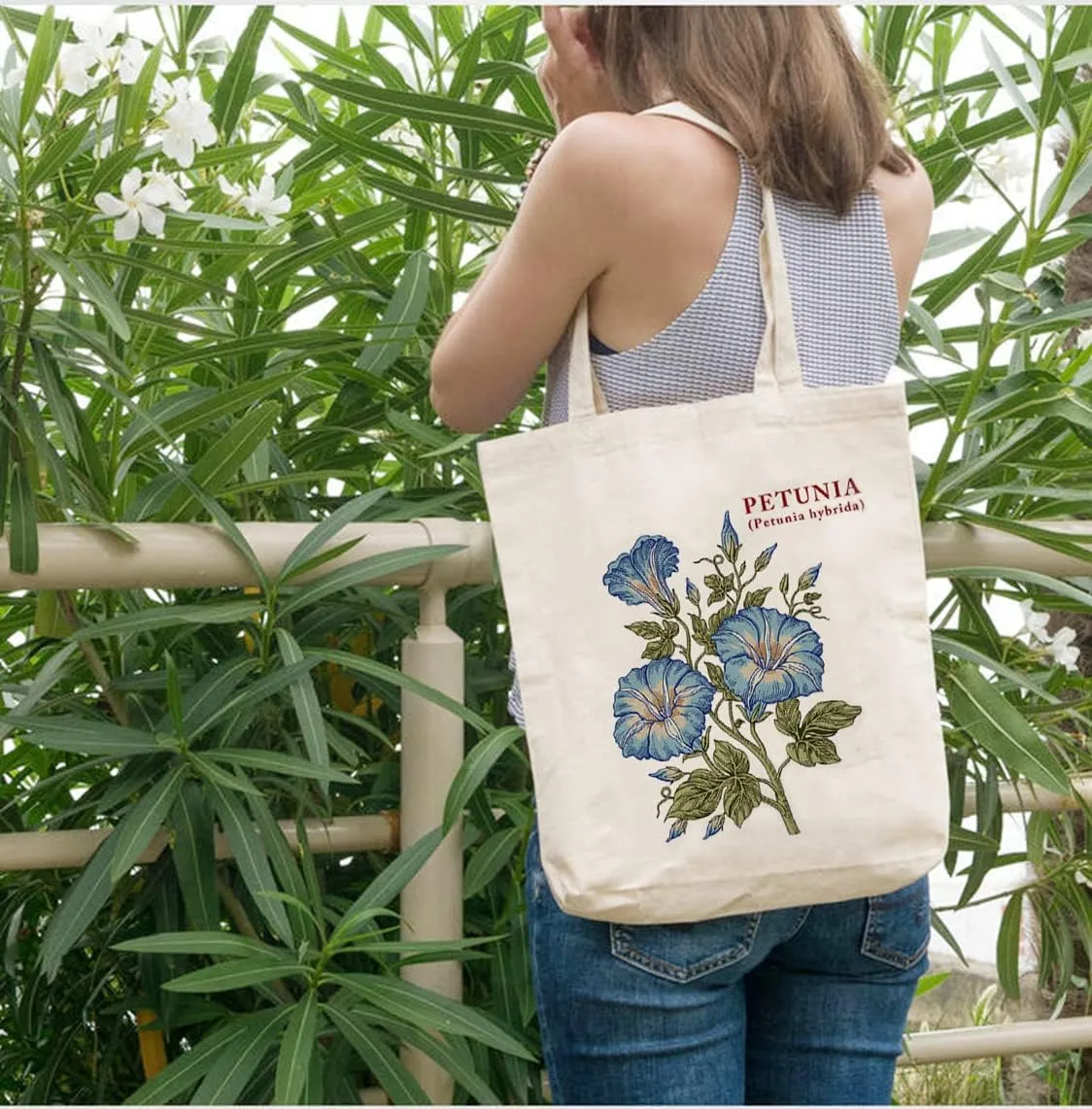 2 PCS Floral Tote Bag Aesthetic Flowers Botanical Shopping Bag Beautiful Flowers Reusable Grocery Bag for Women