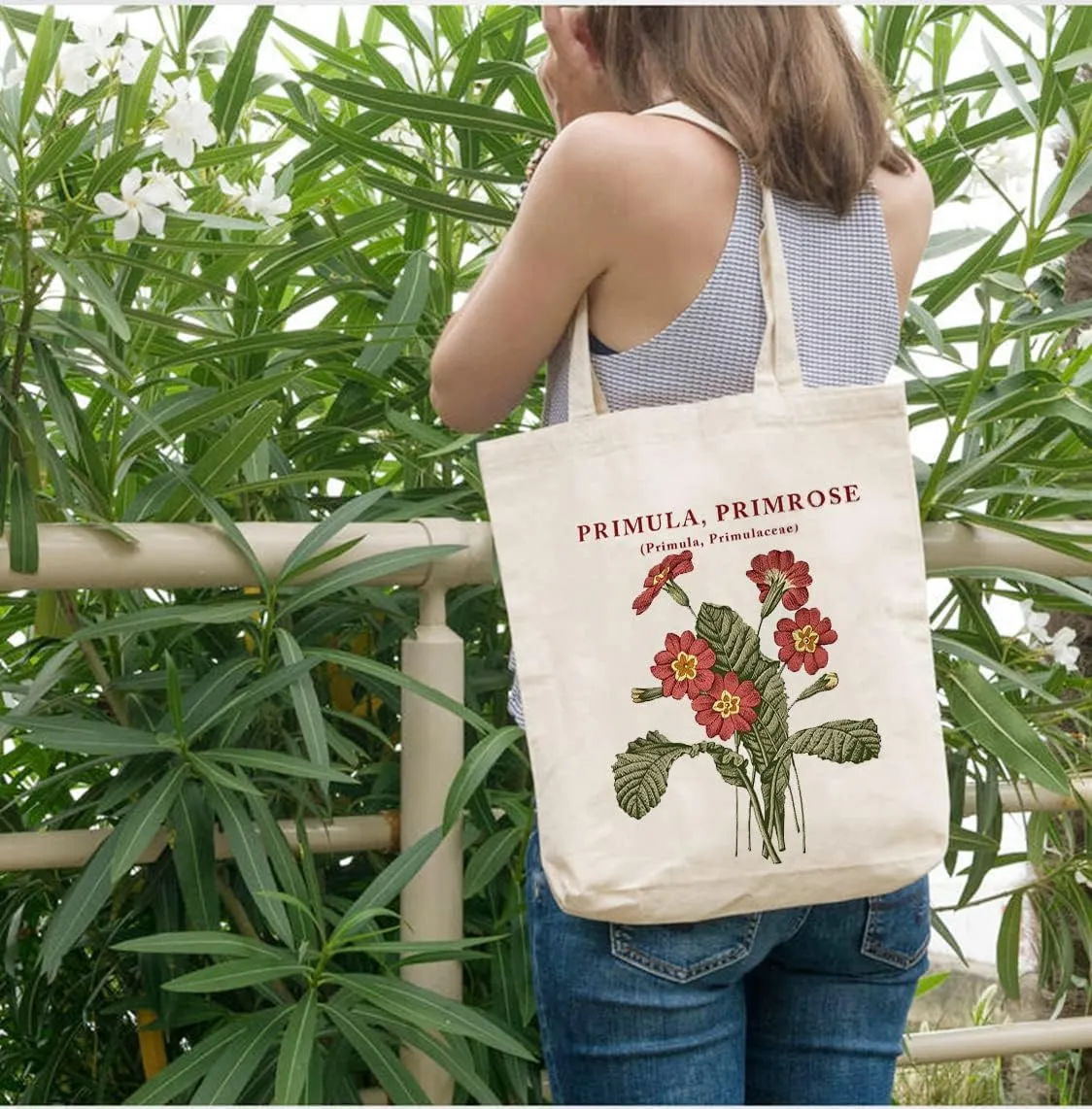 2 PCS Floral Tote Bag Aesthetic Flowers Botanical Shopping Bag Beautiful Flowers Reusable Grocery Bag for Women