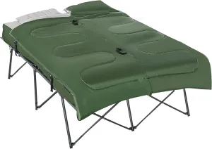2 Person Folding Camping Cot Portable Outdoor Bed Set with Sleeping Bag, Inflatable Air Mattress, Comfort Pillows and Carry Bag, Soft and Comfortable for Outdoor Travel Camp Beach Vacation