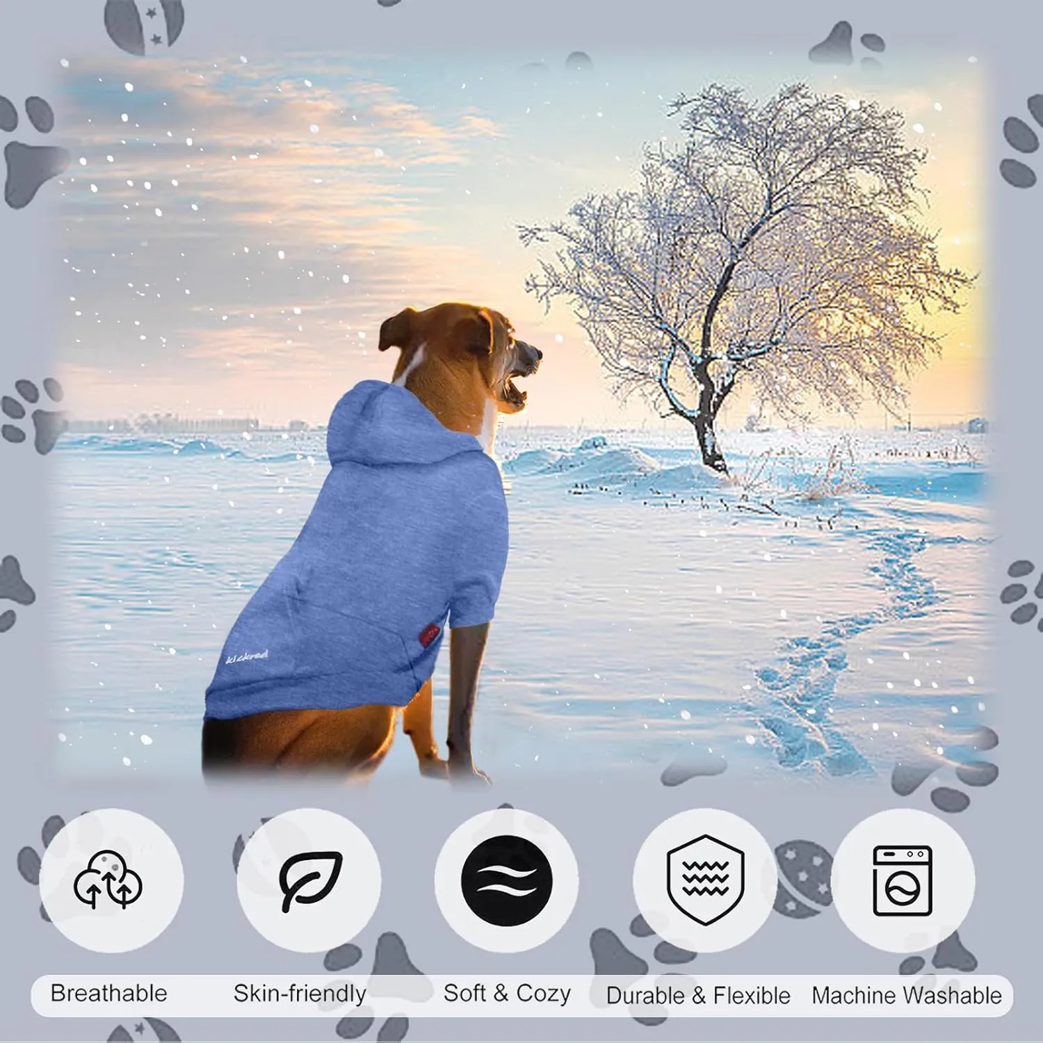 2 Pieces Basic Cotton Dog Hoodie Sweater, Soft Pet Clothes Dog Sweatshirts, Dog Outfit Coat Pullover with Pocket and Leash Hole for Small Medium Large Dogs, Coral Red & Sailor Blue (Medium)