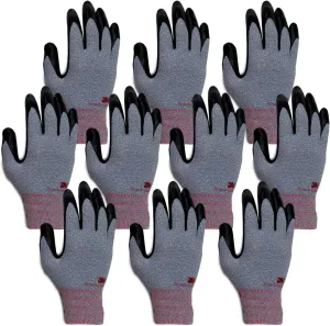 200 All Day Comfort Nitrile Foam Coated Work Gloves-10 Pairs (Large, Gray)