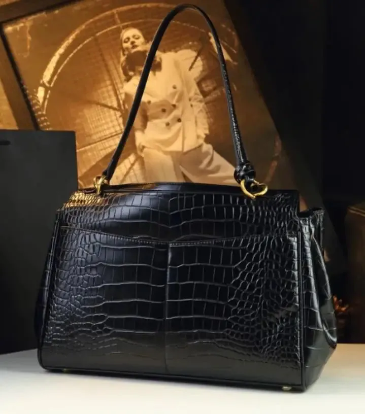 2025 Retro Crocodile Pattern Leather Handbags