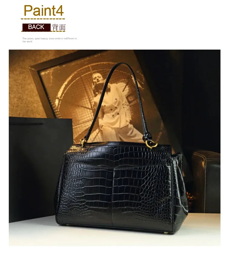 2025 Retro Crocodile Pattern Leather Handbags