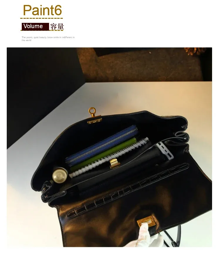 2025 Retro Crocodile Pattern Leather Handbags