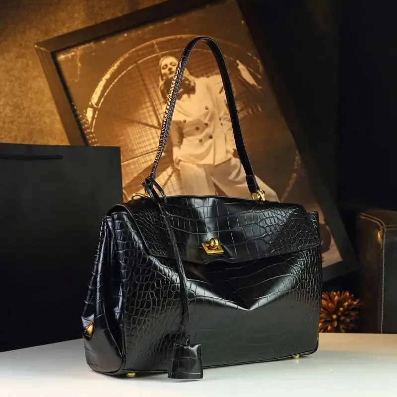 2025 Retro Crocodile Pattern Leather Handbags