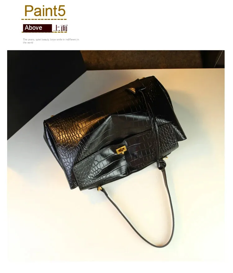 2025 Retro Crocodile Pattern Leather Handbags