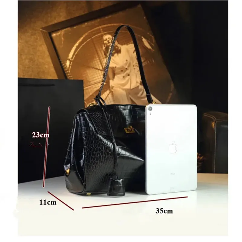 2025 Retro Crocodile Pattern Leather Handbags