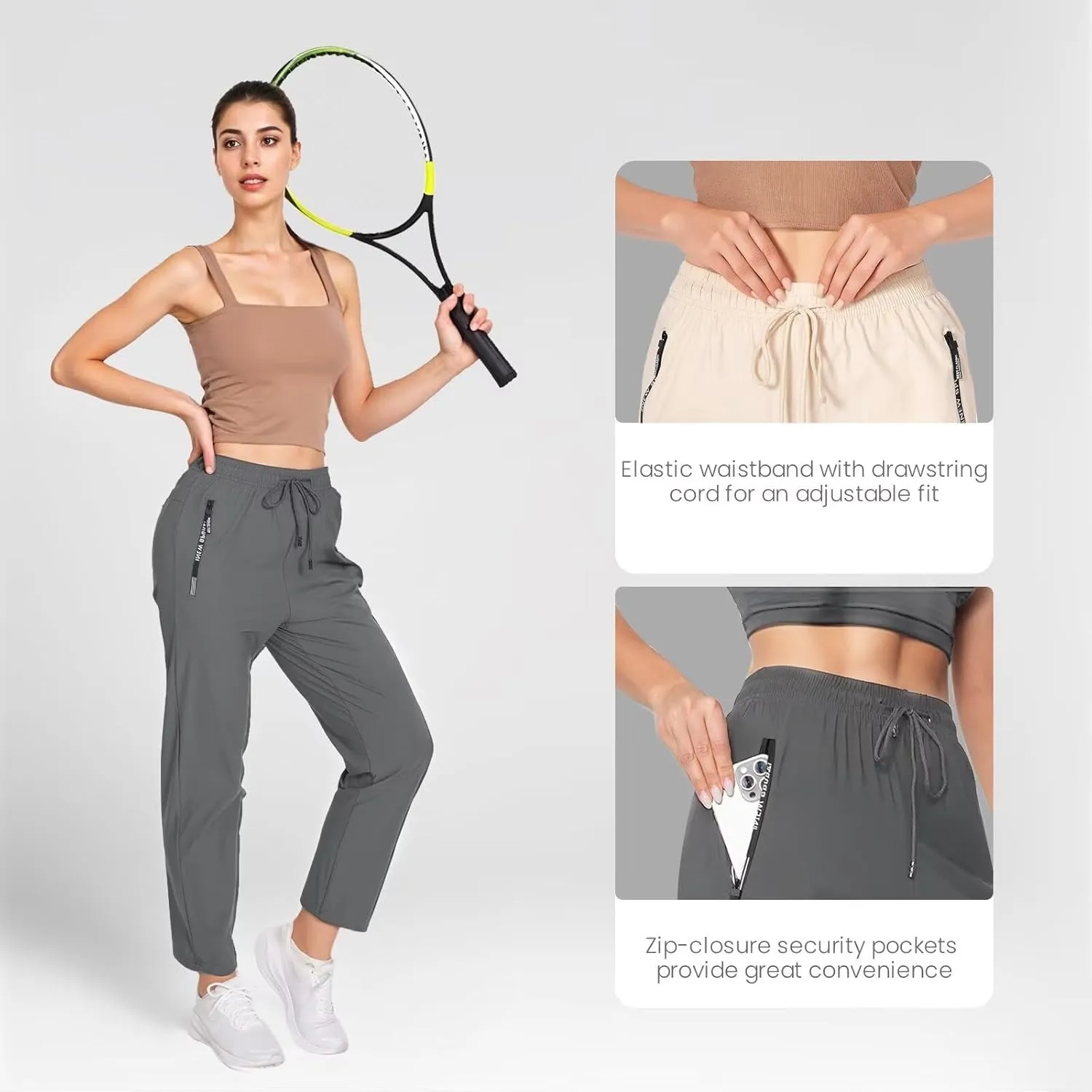 2025 Upgrade Stretch Active Pants for Women Over 50, Women's Hiking Cargo Travel Pants Women