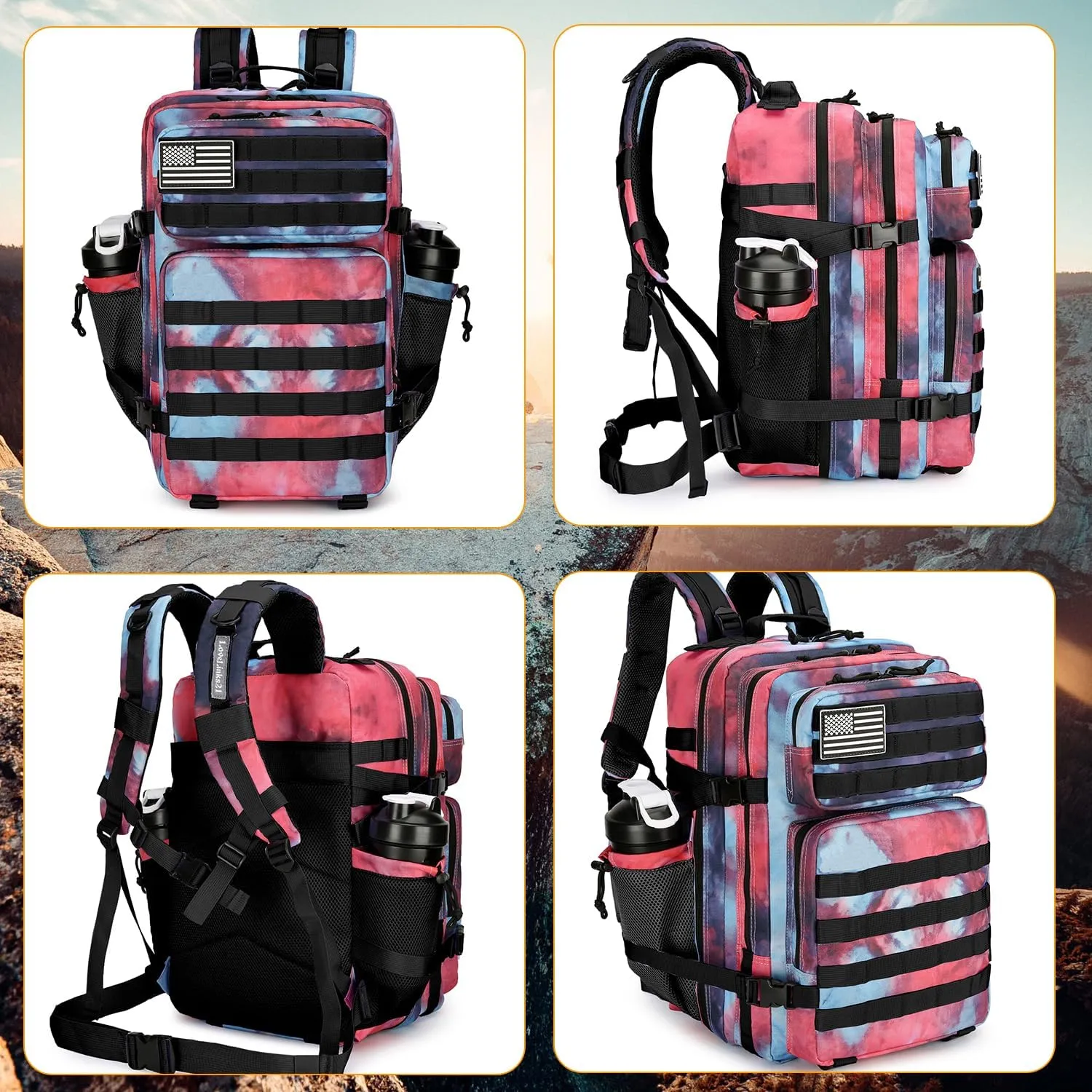 25L Tactical Backpack Military Tactical Backpack for Men and Women Small Assault Pack Outdoor Travel Hiking Camping Rucksack with Molle Webbing (Nebula Camo)
