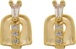 2Pcs 18K Gold Plated Hip Hop Teeth Grillz Iced Out CZ Gap Grillz Single Tooth Top or Bottom Grills for Your Teeth Grillz Set for Men Women (01, Gold)