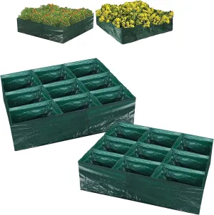 2PCSRaised Garden Planter Fabric Bed, 9 Divided Grids Durable Square Planting Grow Pot, Plant Grow Bags for Outdoor Carrot Onion Herb Flower Vegetable Plants