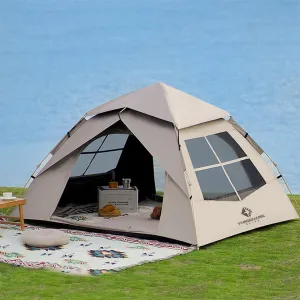 3-5 Person Ready-to-use Inflatable Camping Tent Waterproof Four Seasons Deluxe, Cabin Tent with Mesh Doors and Windows, Suitable for Family/Group Outdoor Activities(2-3Person)