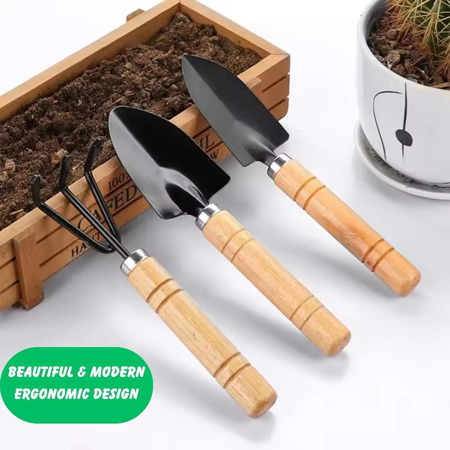 3-in-1 Garden Tool Set – Rustproof Stainless Steel with Handles
