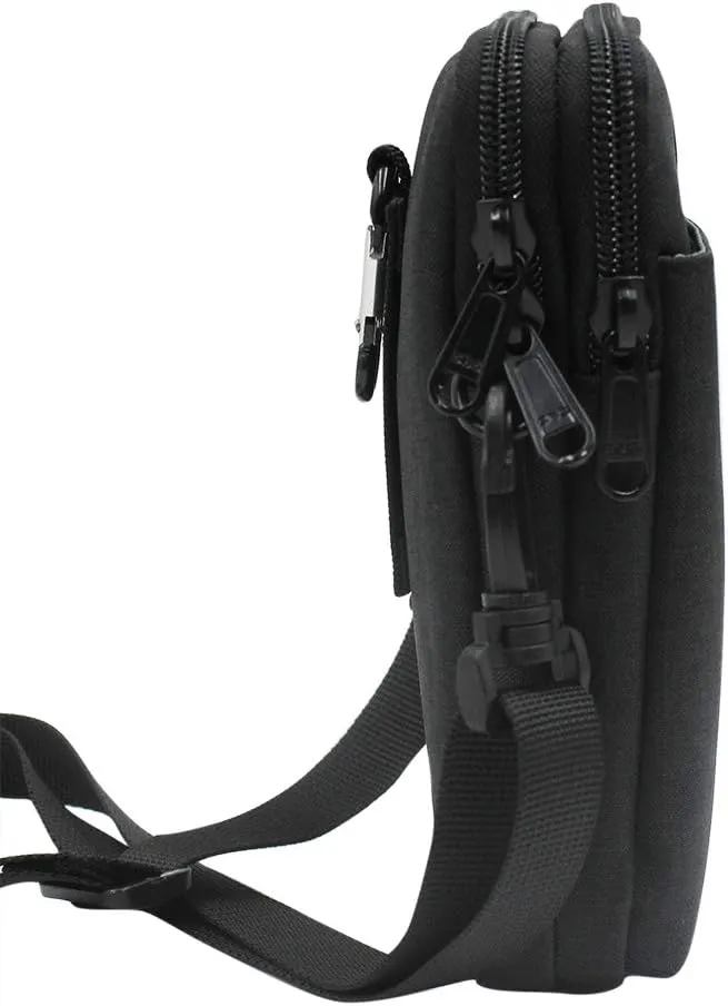 3-Layers Waterproof Cell Phone Pouch Crossbody Purse Oxford Fabric Belt Bag Wallet for Men Women