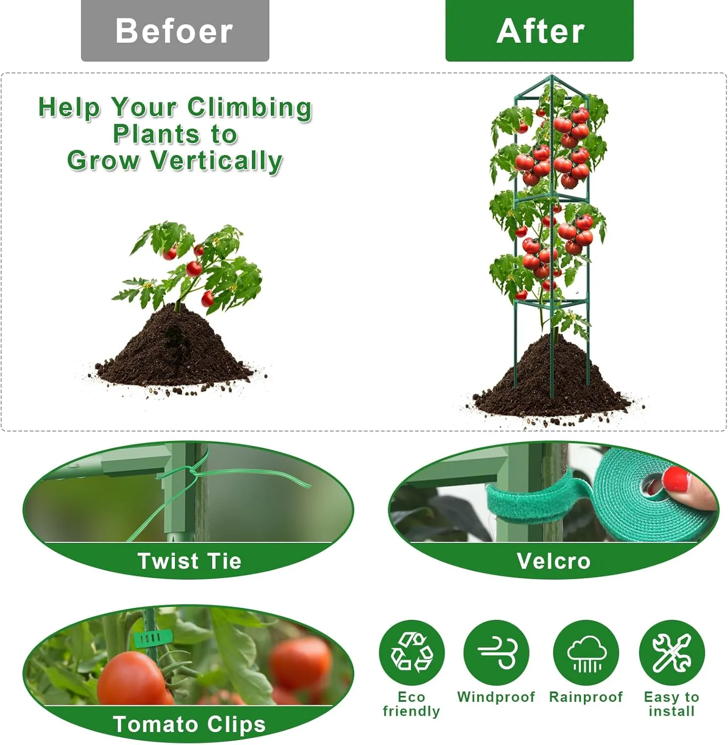 3 Pack Tomato Cages for Garden, 46.85Inches Tall Tomato Plant Support Stakes Adjustable Heavy Duty Steel Plant Tower Stakes, Updated Cucumber Trellis Garden Cages for Climbing Vegetable Flowers Fruits