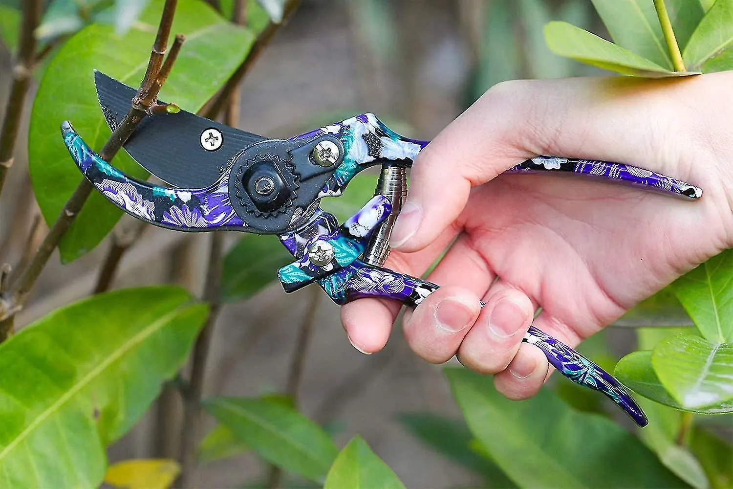 3 Piece Aluminum Flower Gardening Tool Set With Purple Print - Trowel