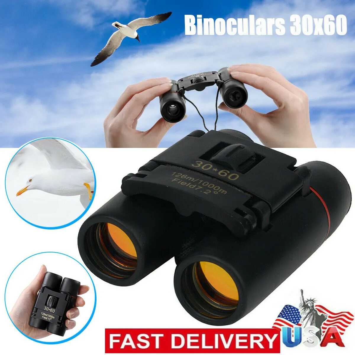30x60 Portable Outdoor Binoculars