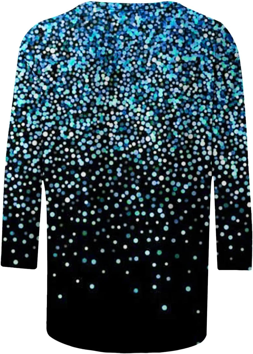 3/4 Sleeve Tops for Women Dressy Casual Plus Size Sparkly Print Tunic Shirts Loose Soft Fall Fashion Blouses