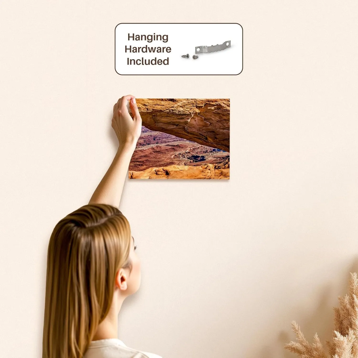 3dRose, Mesa Arch, Red Rock Canyons, Canyonlands National Park, Moab, Utah, Museum Grade Canvas Wrap 10x8