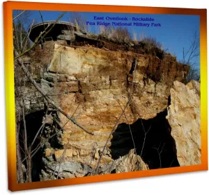 3dRose, Pea Ridge National Military Park - East Overlook - Rockslide, Museum Grade Canvas Wrap 20x16