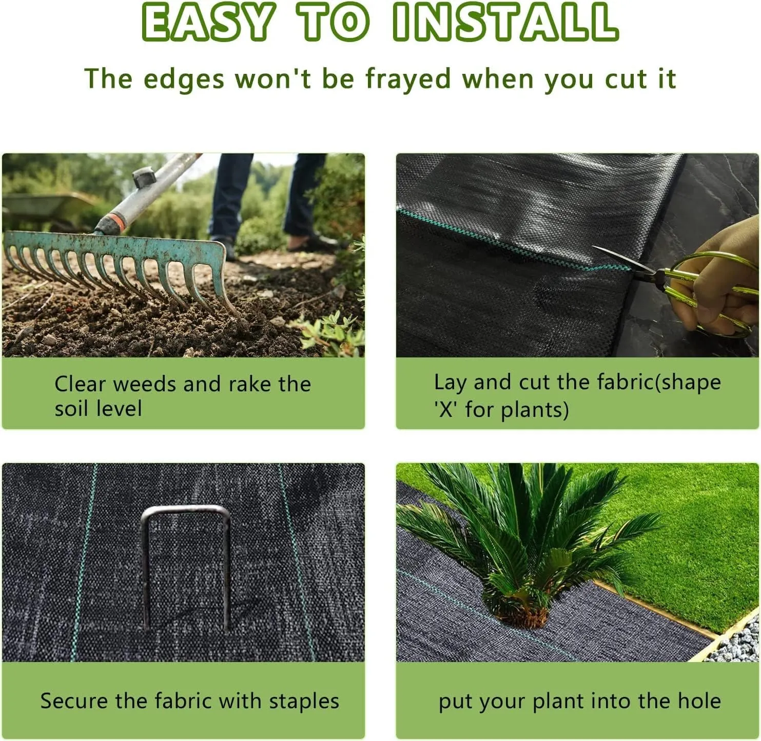3ftx50ft Weed Barrier Landscape Fabric Heavy Duty，Weed Block Gardening Ground Cover Mat, Weed Control Garden Cloth ，Woven Geotextile Fabric for Underlayment，Commercial Driveway Fabric