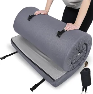 3" x 26" x 72" Memory Foam Roll-Up Camping Mattress with Water Resistant Zipper Cover, Foldable and Portable for Camping, RV Bunk, Tent, Guest Bed, Outdoor and Dorm