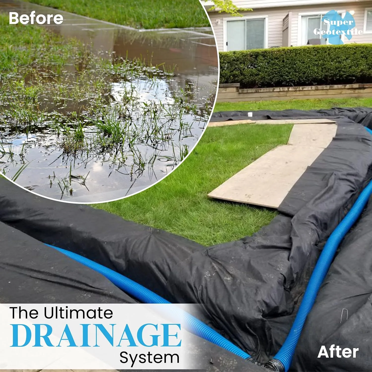 4, 6, 8 oz Non Woven Fabric for Landscaping, French Drains, Underlayment, Erosion Control, Construction Projects - 6 oz (3X50)