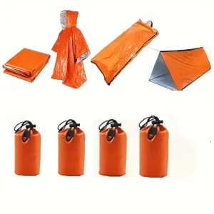 4 Piece Emergency – Waterproof, Shelter,Rain Cover, Sleeping Emergency Blanket 84"x37"