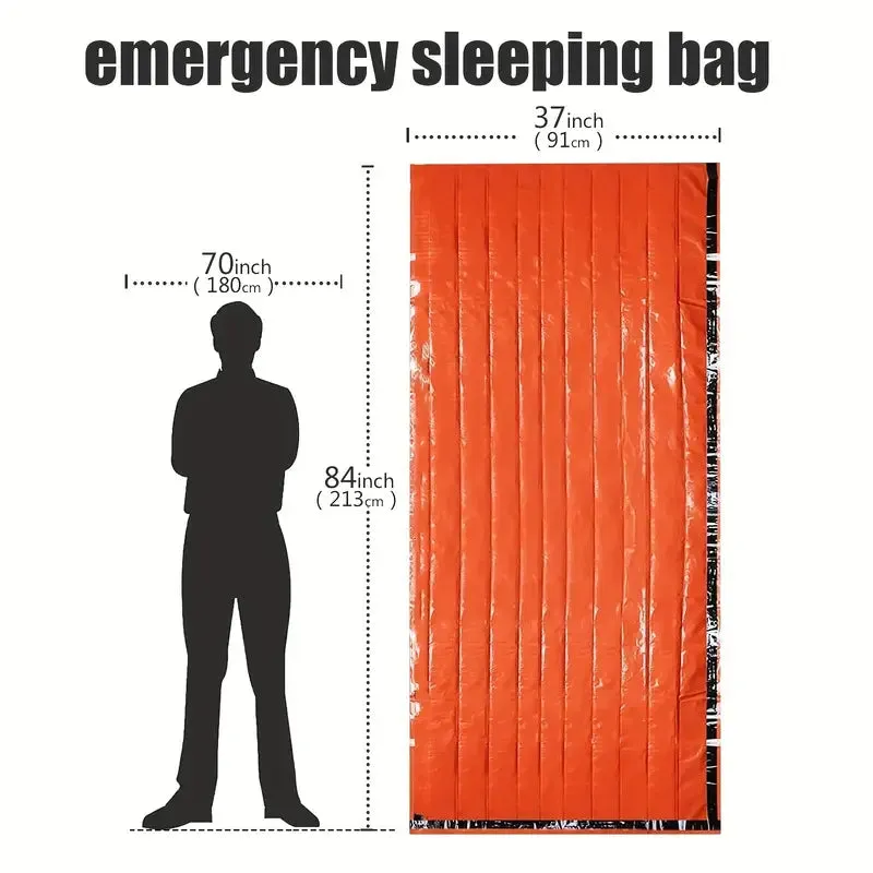 4 Piece Emergency – Waterproof, Shelter,Rain Cover, Sleeping Emergency Blanket 84"x37"