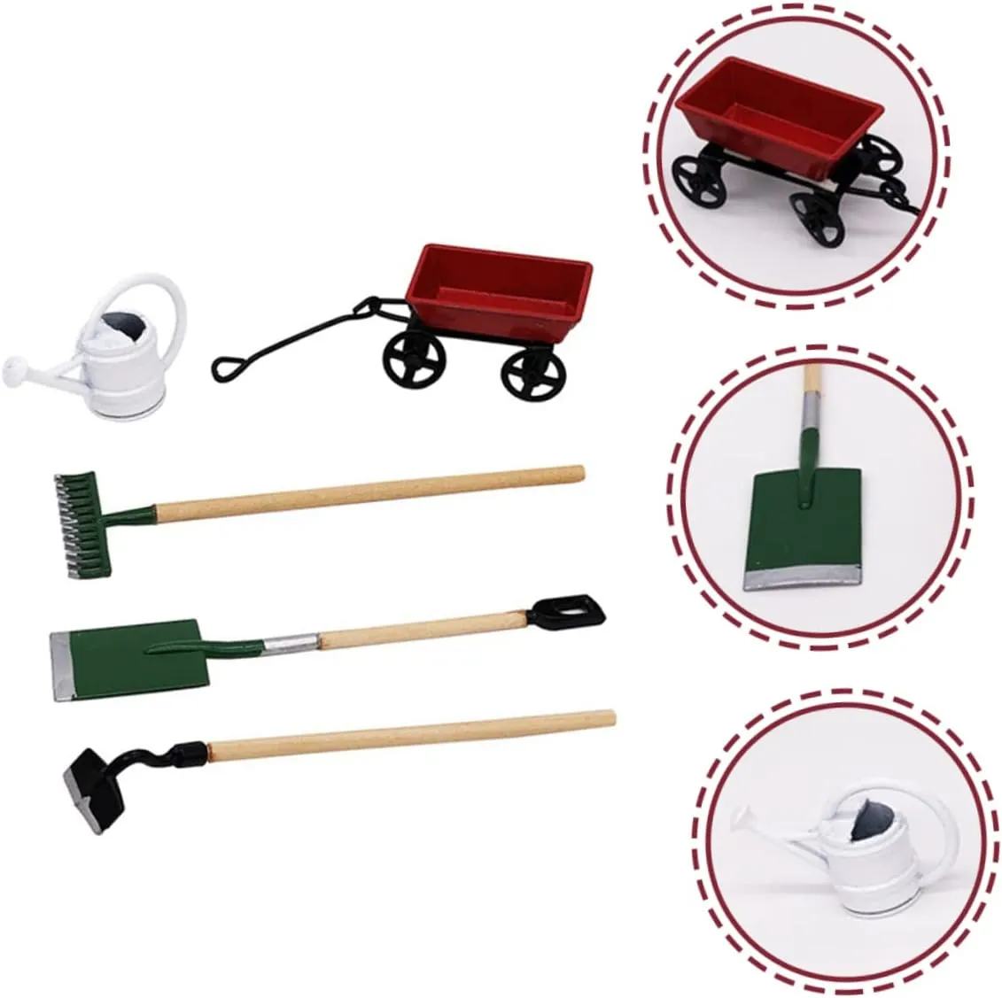 4 Sets Mini Gardening Tool Micro Garden Decor for Miniature House Accessories DIY Dollhouse Fairy Garden Creative for Imagination and Hands Fun
