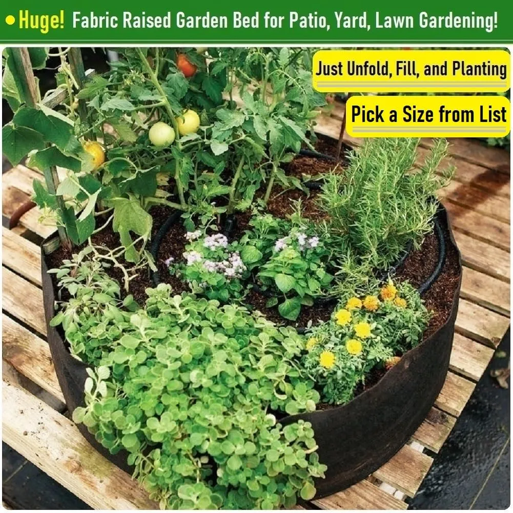 400 Gallon Large Raised Garden Bed Bag (70x24 inch) Big Garden Bag Sturdy Plant Grow Bag for Potato Planter,Herb Veggies,Tomato Planter Bag,Flower Bed,Yard Waste Bag,Lawn Debris Bag,Leaf Bag W/ Gloves
