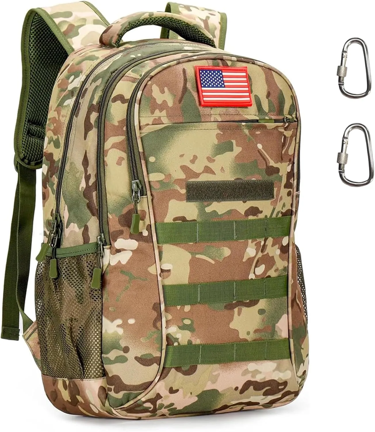 40L Camo Tactical Backpack Molle Military Backpack,3 Day Assault Pack Bag Rucksack,Army Bookbag Waterproof Gym Daypack W/USB Port For Travel Hiking Trekking Camping Hunting