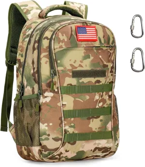 40L Camo Tactical Backpack Molle Military Backpack,3 Day Assault Pack Bag Rucksack,Army Bookbag Waterproof Gym Daypack W/USB Port For Travel Hiking Trekking Camping Hunting
